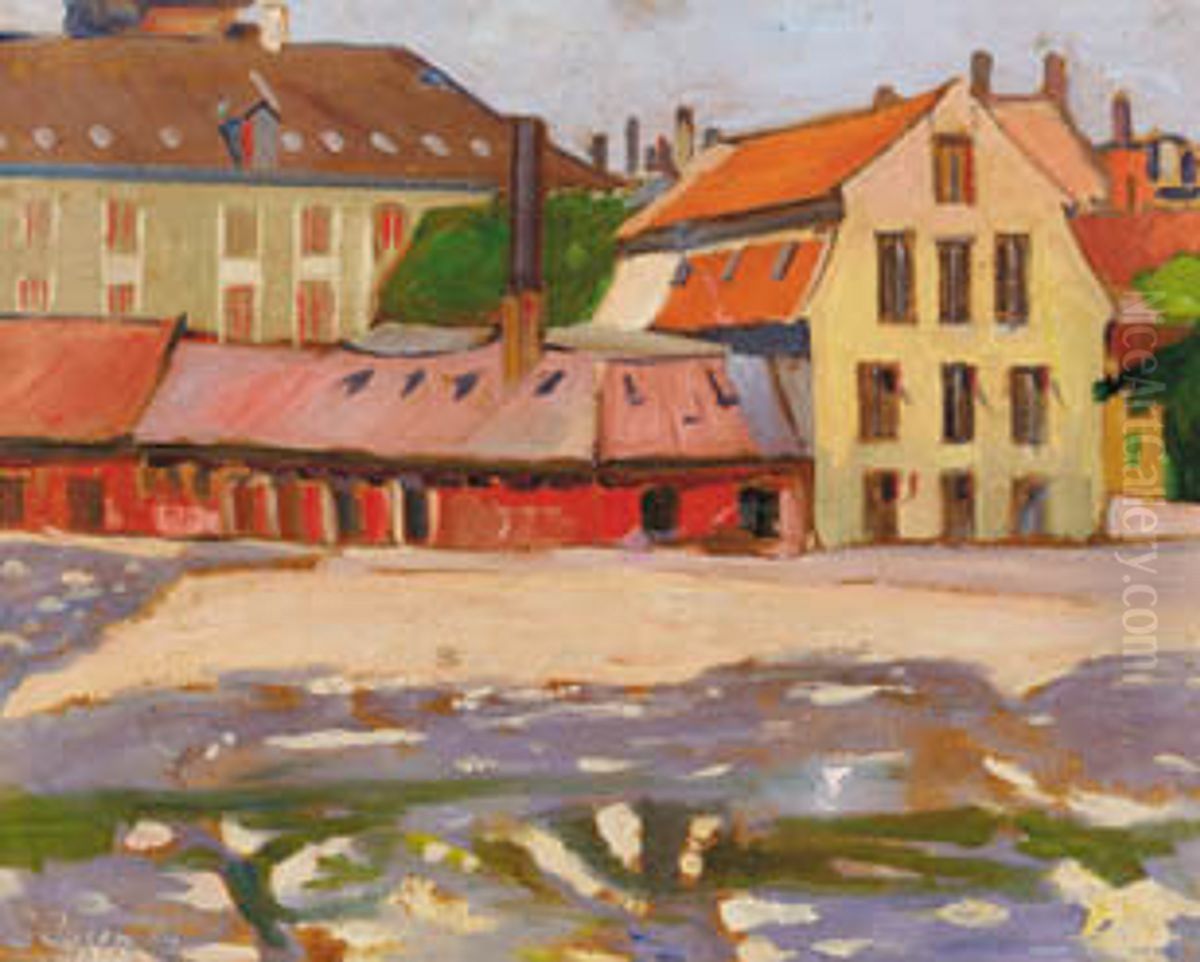 View from Christianshavn. Oil Painting by Immanuel Ibsen