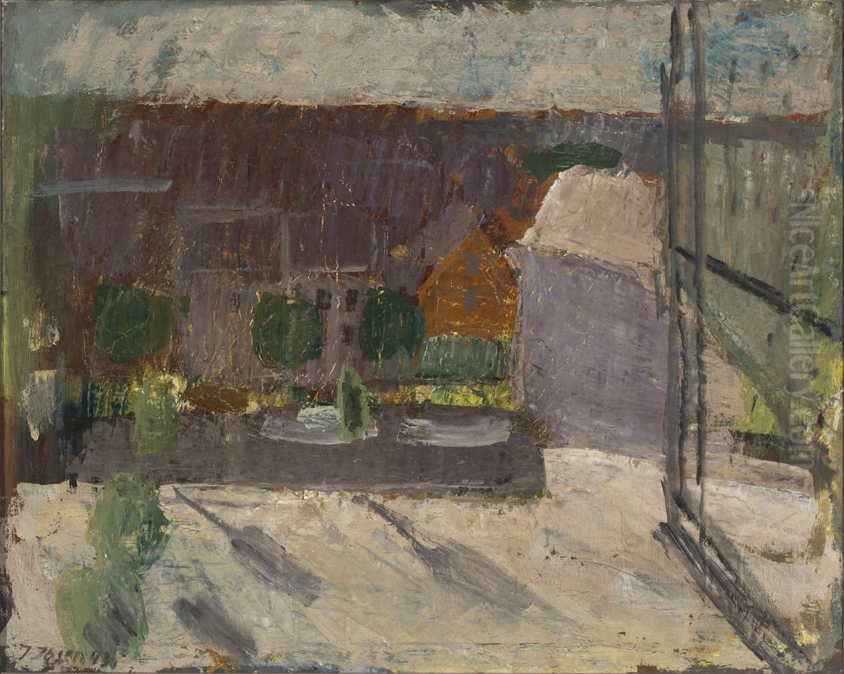 A view from a window Oil Painting by Immanuel Ibsen