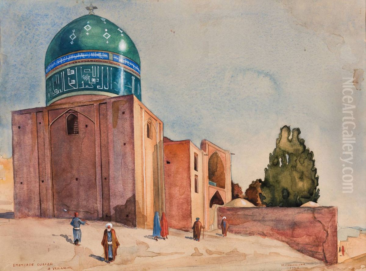 Imamzadeh Jafar, Varamin Oil Painting by Misha Shahbazian