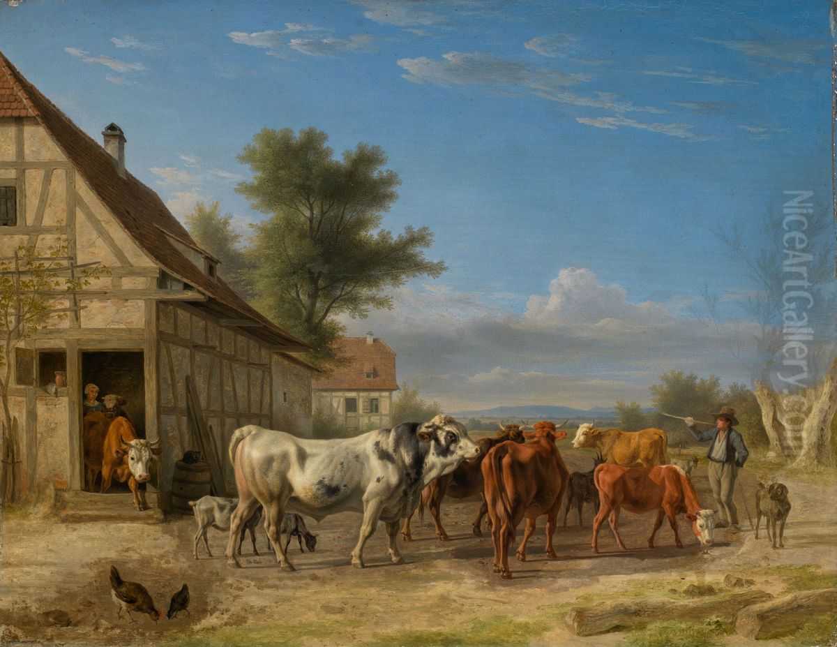 Outbound herd Oil Painting by Carl Kuntz