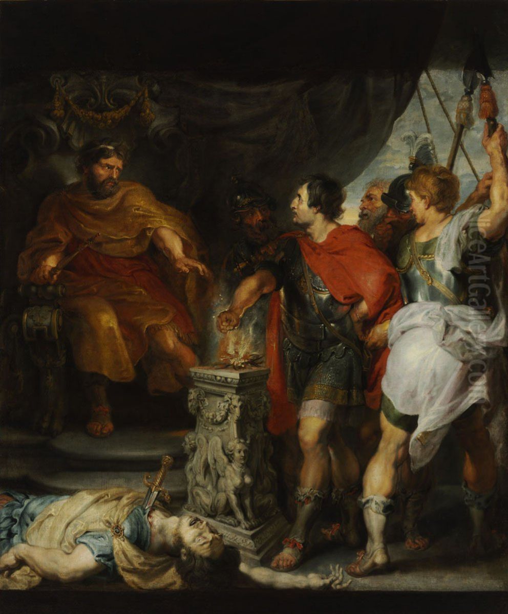 Mucius Scaevola Oil Painting by (studio of) Rubens, Peter Paul