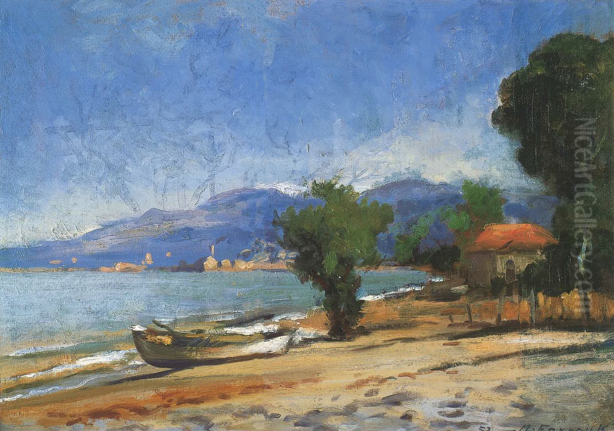 La Baie De Jounieh. Oil Painting by Moustafa Farroukh