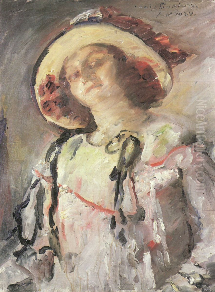 Wilhelmine mit gelbem Hut Oil Painting by Lovis (Franz Heinrich Louis) Corinth