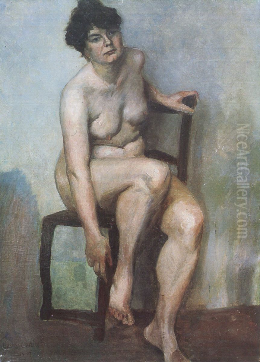 Nude Female Oil Painting by Lovis (Franz Heinrich Louis) Corinth