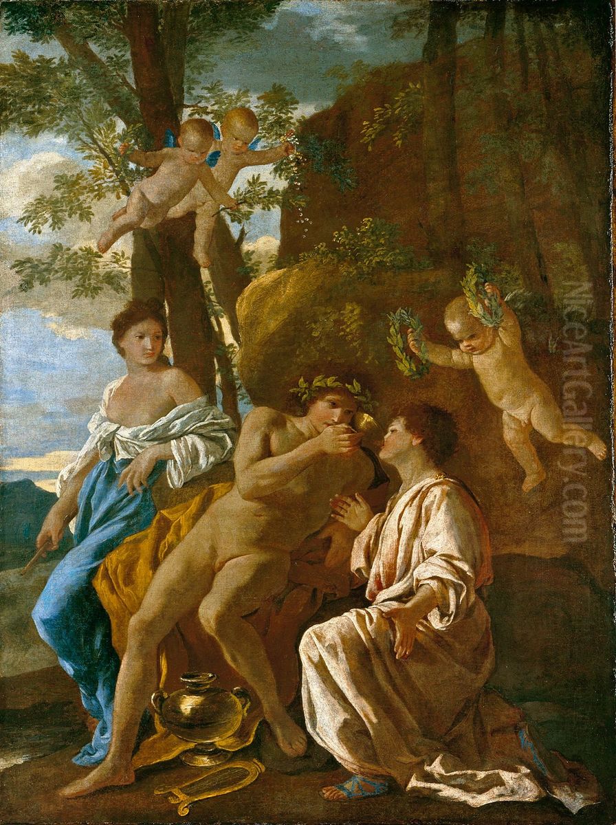 The Inspiration of Anacreon Oil Painting by Nicolas Poussin