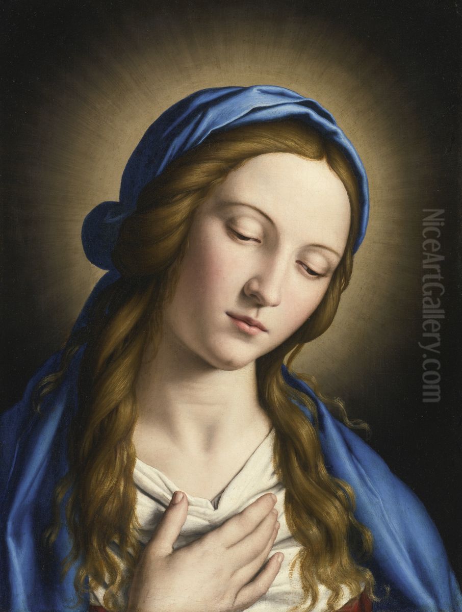 The Madonna Oil Painting by Giovanni Battista Salvi da Sassoferrato