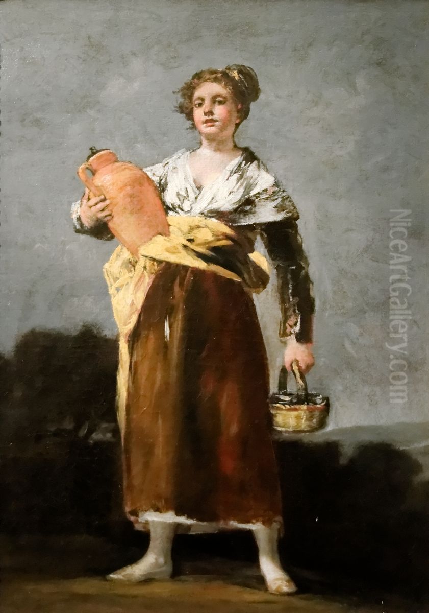 Girl with jug Oil Painting by Francisco Goya Fuendetodos