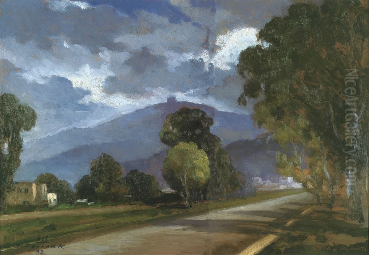 Daoura Road. Oil Painting by Moustafa Farroukh