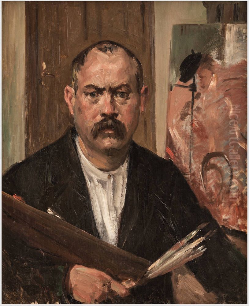 Selbstportrat ohne Kragen Oil Painting by Lovis (Franz Heinrich Louis) Corinth