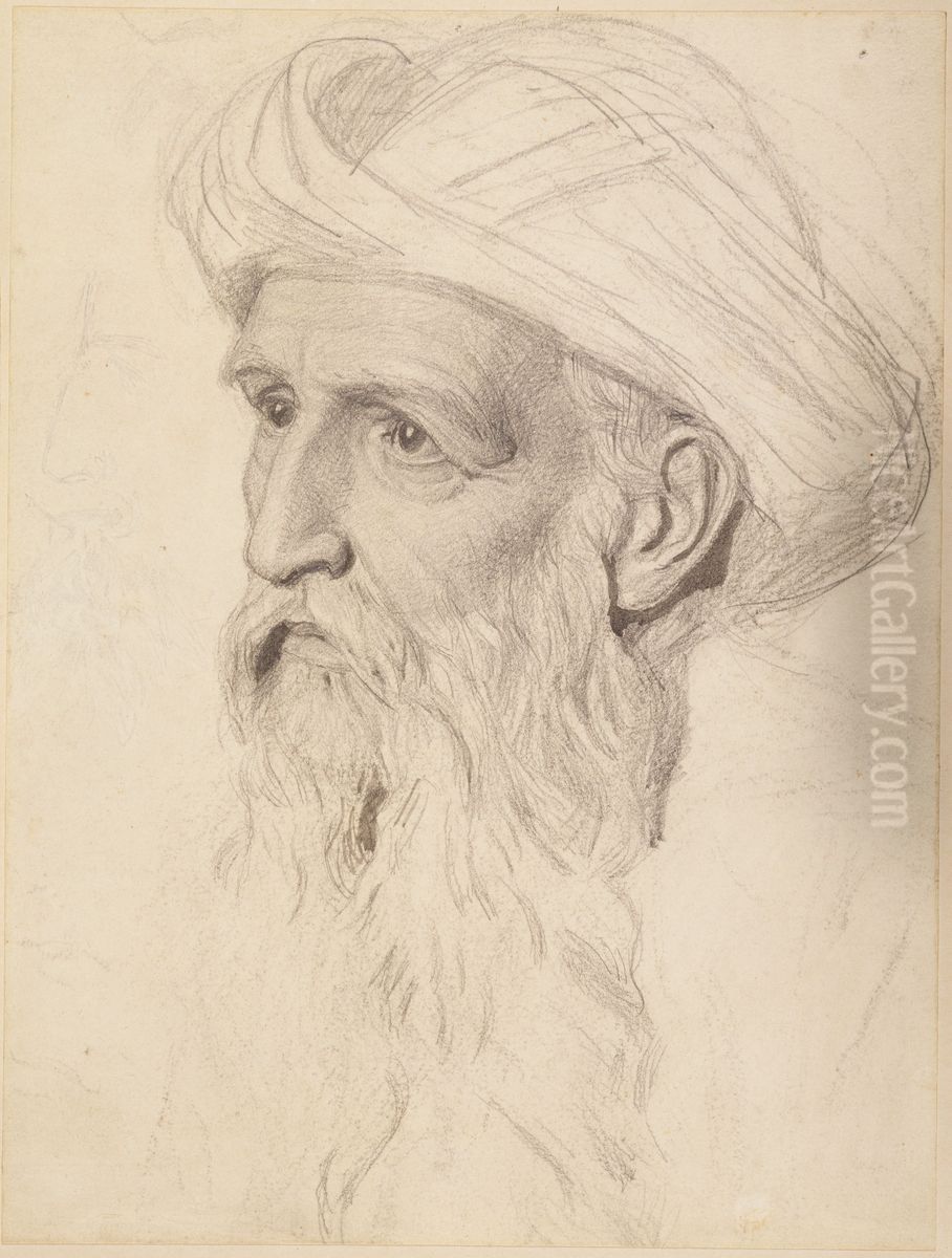 Study for the Head of Elijah Oil Painting by Albert Joseph Moore