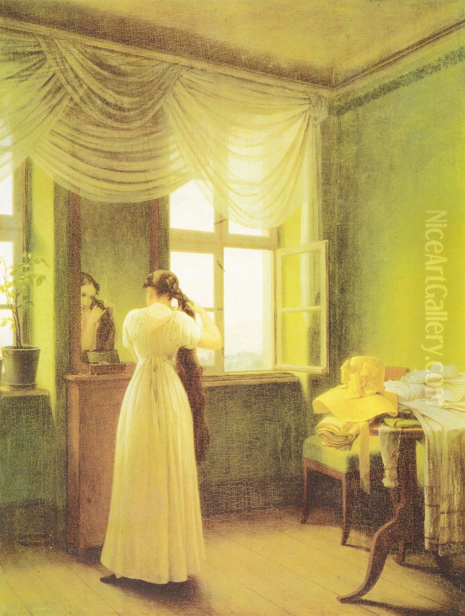 Vor dem Spiegel Oil Painting by Georg Friedrich Kersting