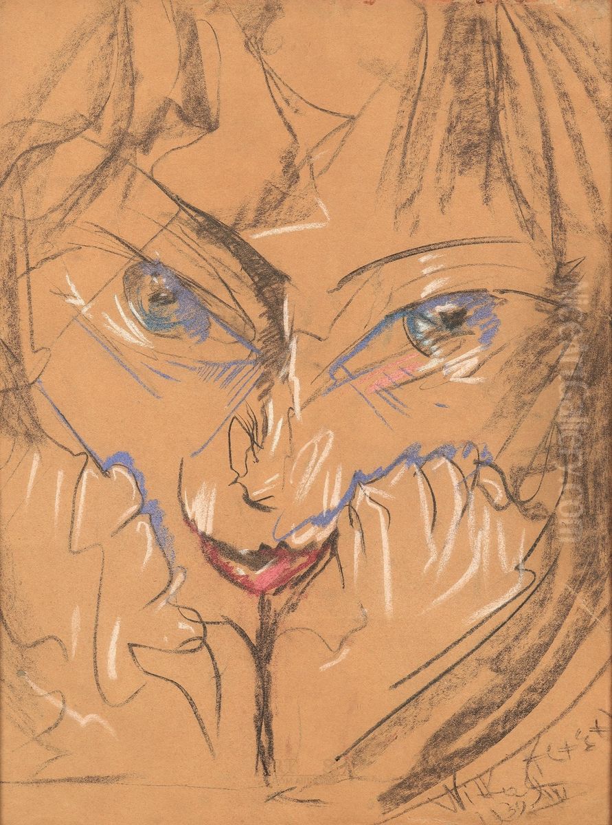 Portrait of Janina Turowska-Leszczynska Oil Painting by Stanislaw Ignacy Witkiewicz (Witkacy)