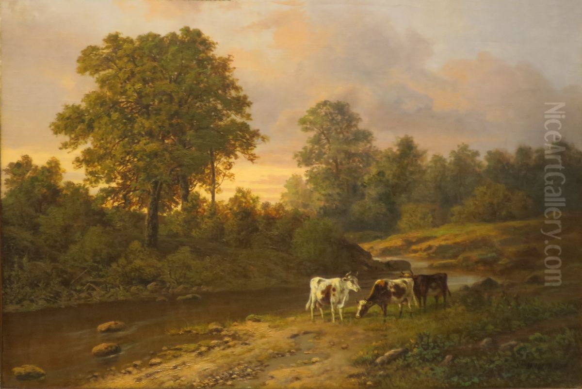 Twilight Oil Painting by Mikhail Clodt