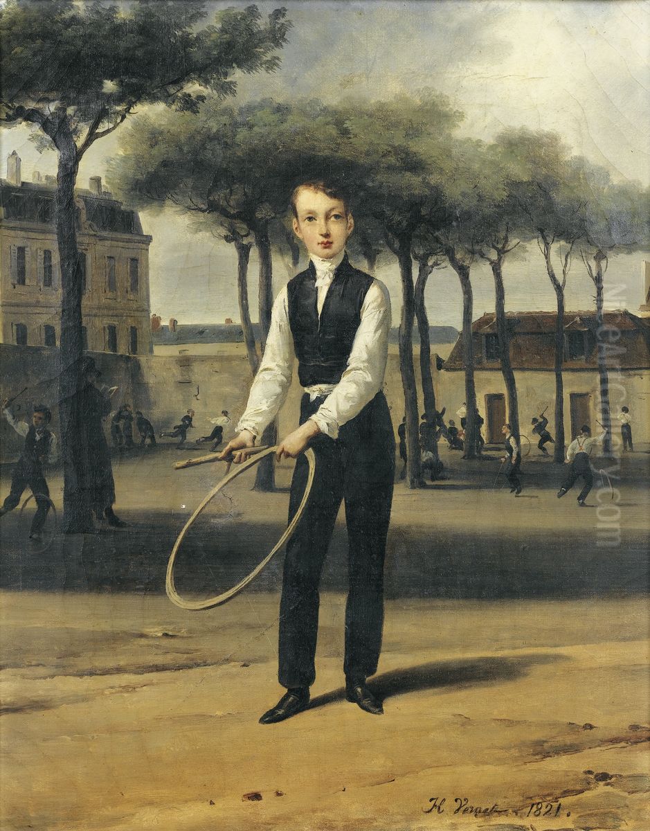 Ferdinand-Philippe-Louis, Duke of Chartres, as a child Oil Painting by Horace Vernet