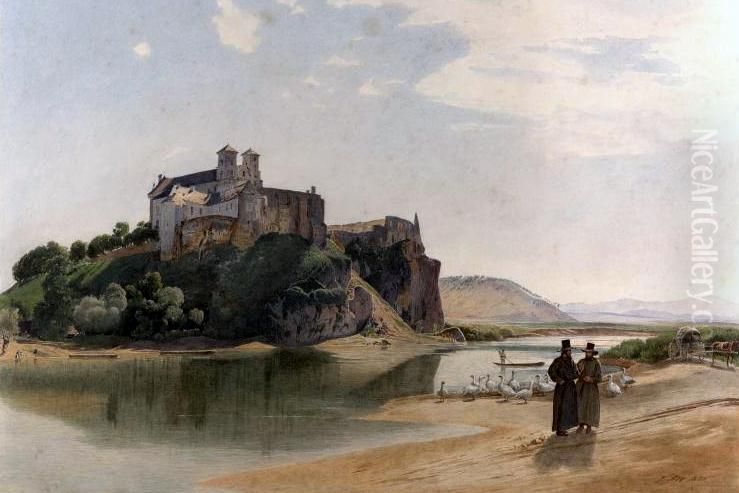 Vistula in Tyniec Oil Painting by Rudolf von Alt