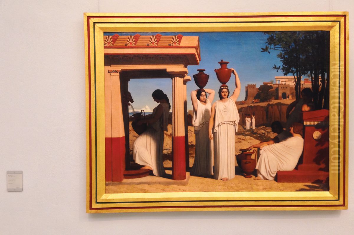 Femmes a la fontaine Oil Painting by Dominique Papety