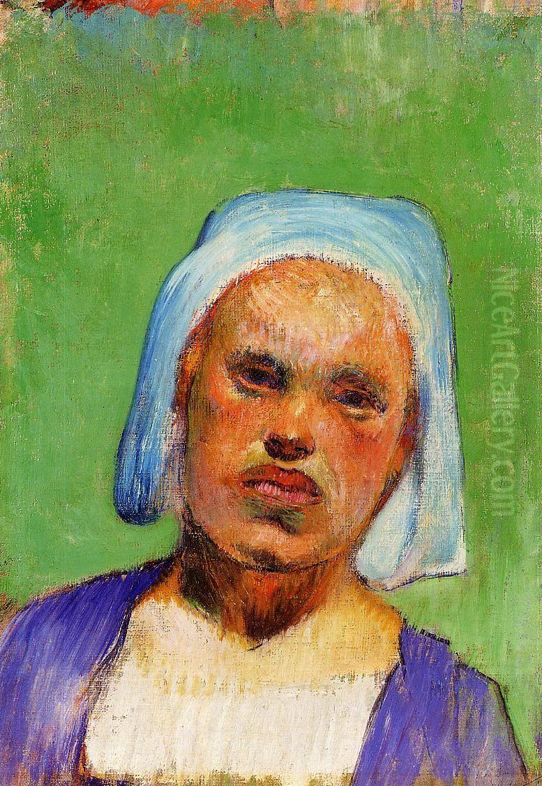 Portrait of a Pont-Aven Woman (Marie Louarn?) Oil Painting by Paul Gauguin