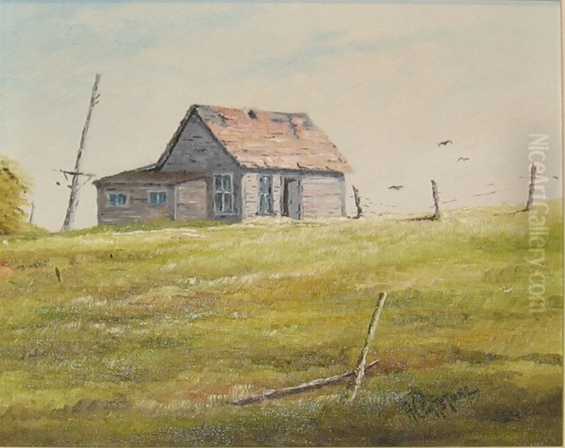 Settlers Cabin Oil Painting by Alfred C. Patstone