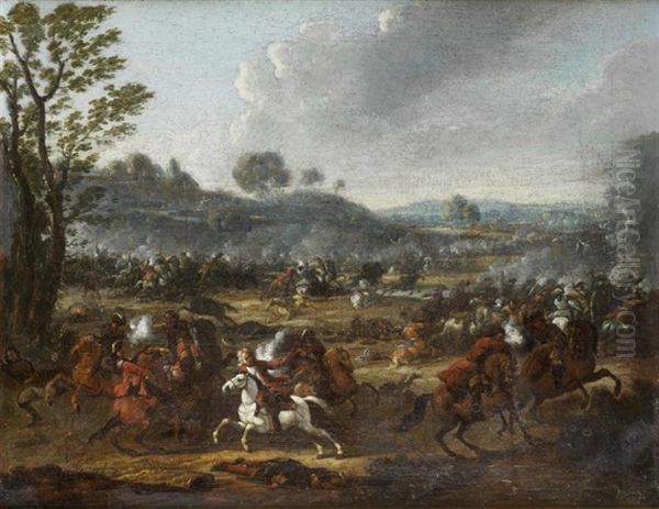 Cavalry skirmish Oil Painting by Frans Breydel