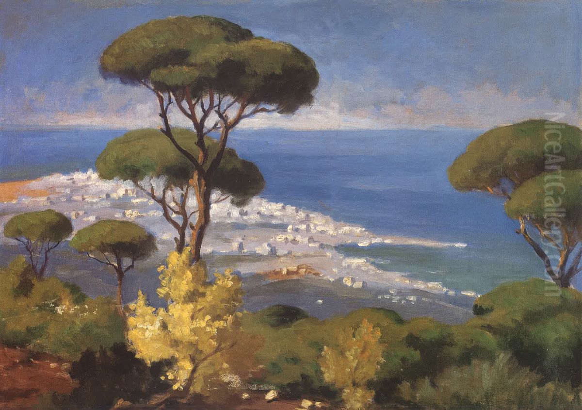 A View of Beirut. Oil Painting by Moustafa Farroukh