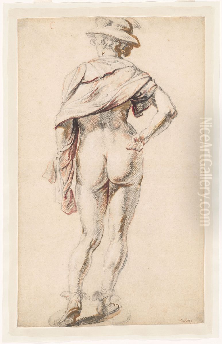 Mercury Standing, Seen from Behind Oil Painting by Jacob Jordaens