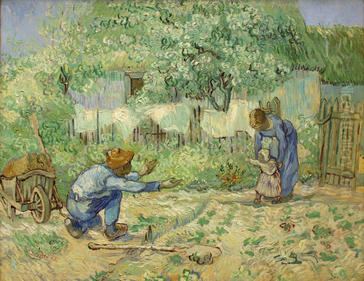 First Steps, after Millet Oil Painting by Vincent Van Gogh