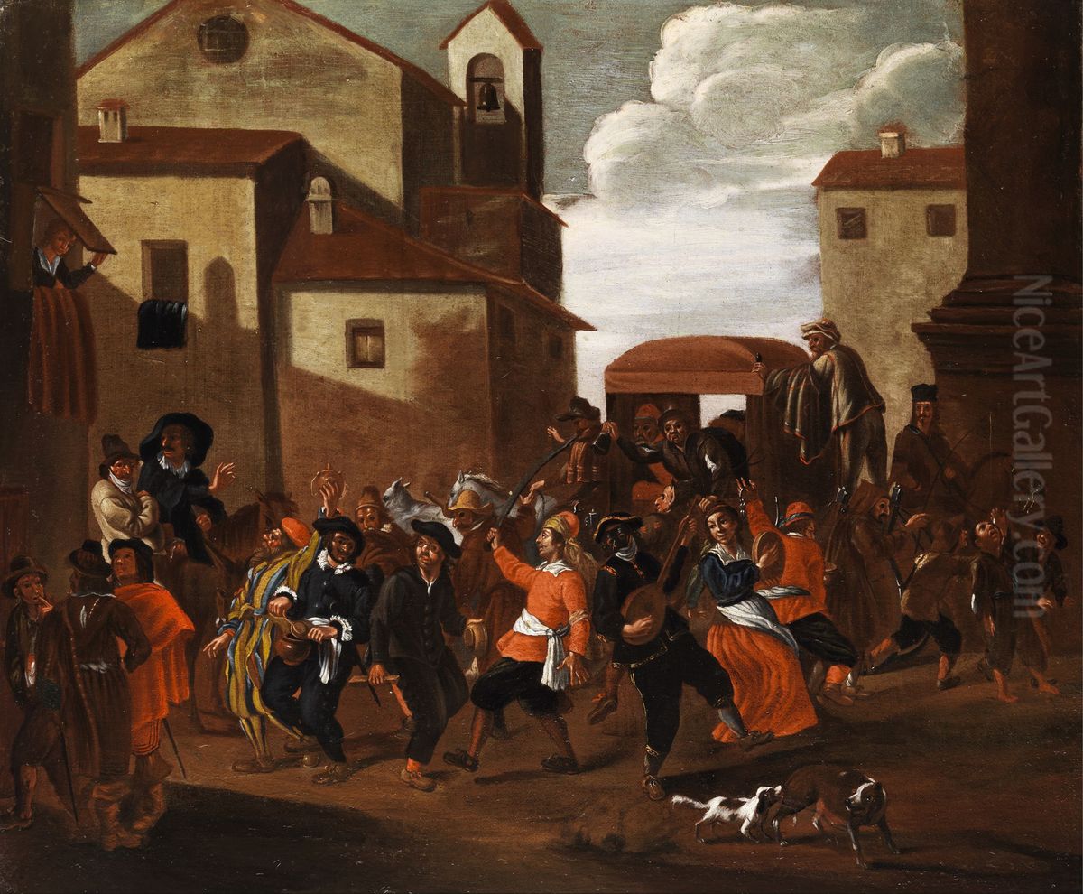 Carnival parade in Rome Oil Painting by Jan Miel