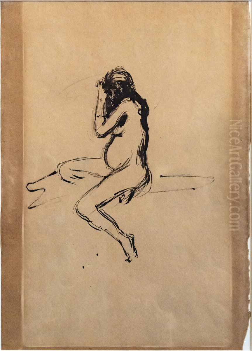 Naked woman Oil Painting by Antoine Bourdelle