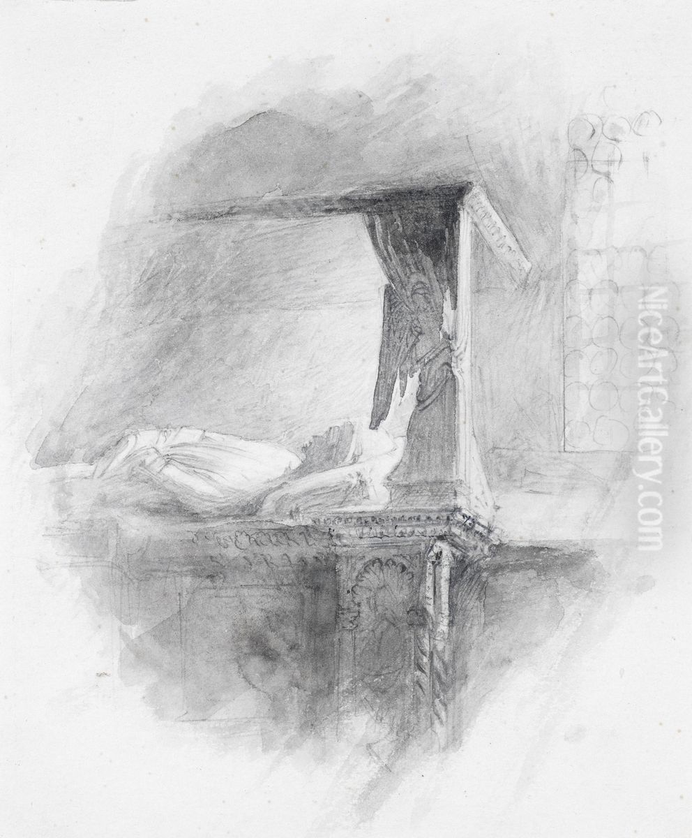 Grab des Dogen Andrea Dandolo im Baptisterium des Markusdoms Oil Painting by John Ruskin