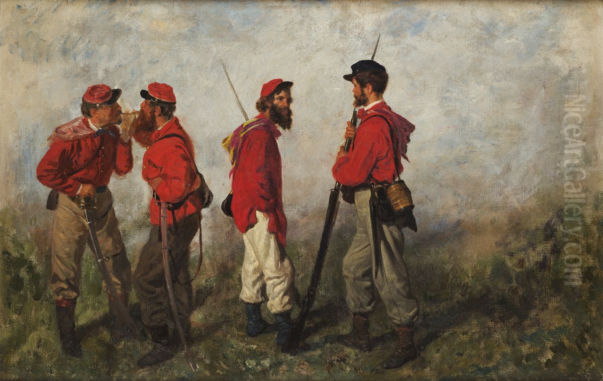 Un gruppo di garibaldini Oil Painting by Filippo Palizzi