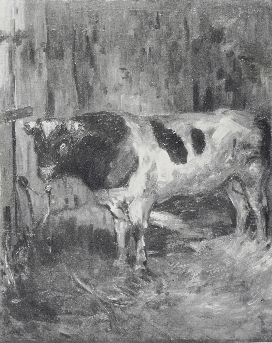 Stier im  Stall Oil Painting by Lovis (Franz Heinrich Louis) Corinth