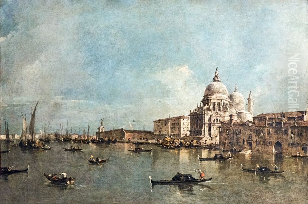 Santa Maria della Salute church in Venice Oil Painting by Francesco Guardi