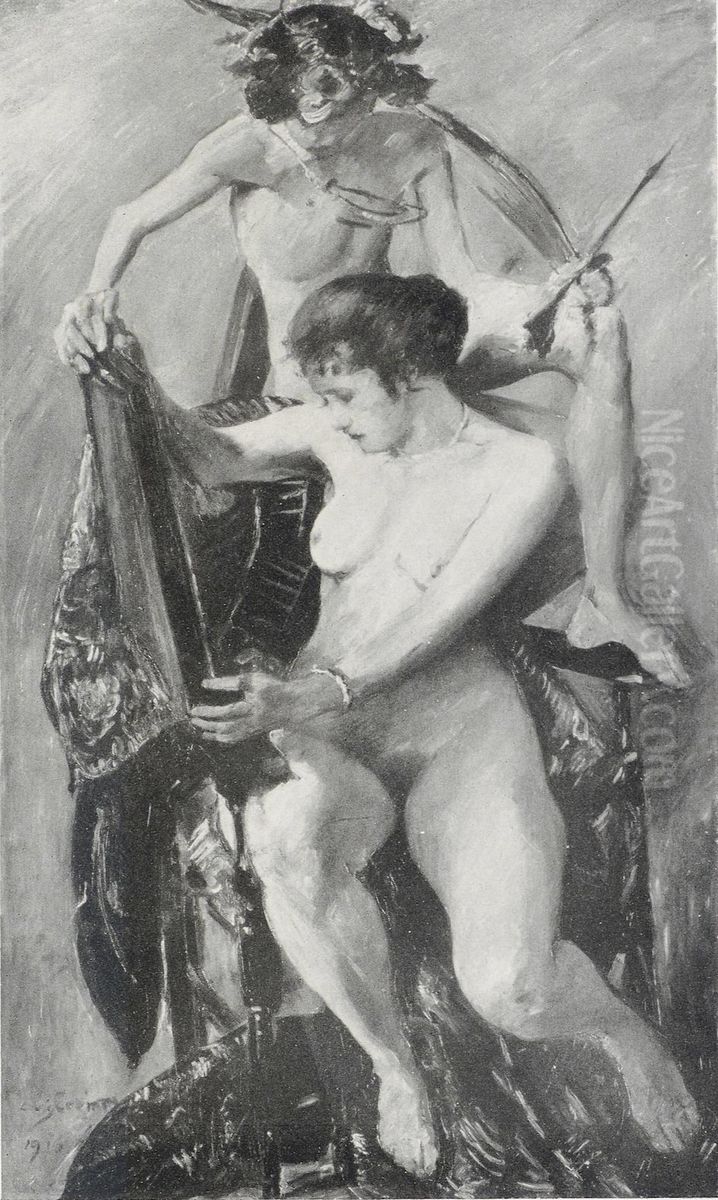 Venus und Amor vor dem Spiegel Oil Painting by Lovis (Franz Heinrich Louis) Corinth