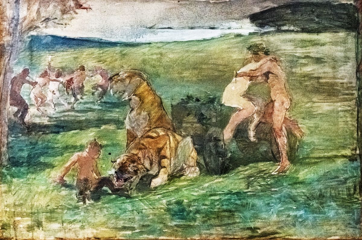Allegory - The spring of life Oil Painting by Henri De Toulouse-Lautrec
