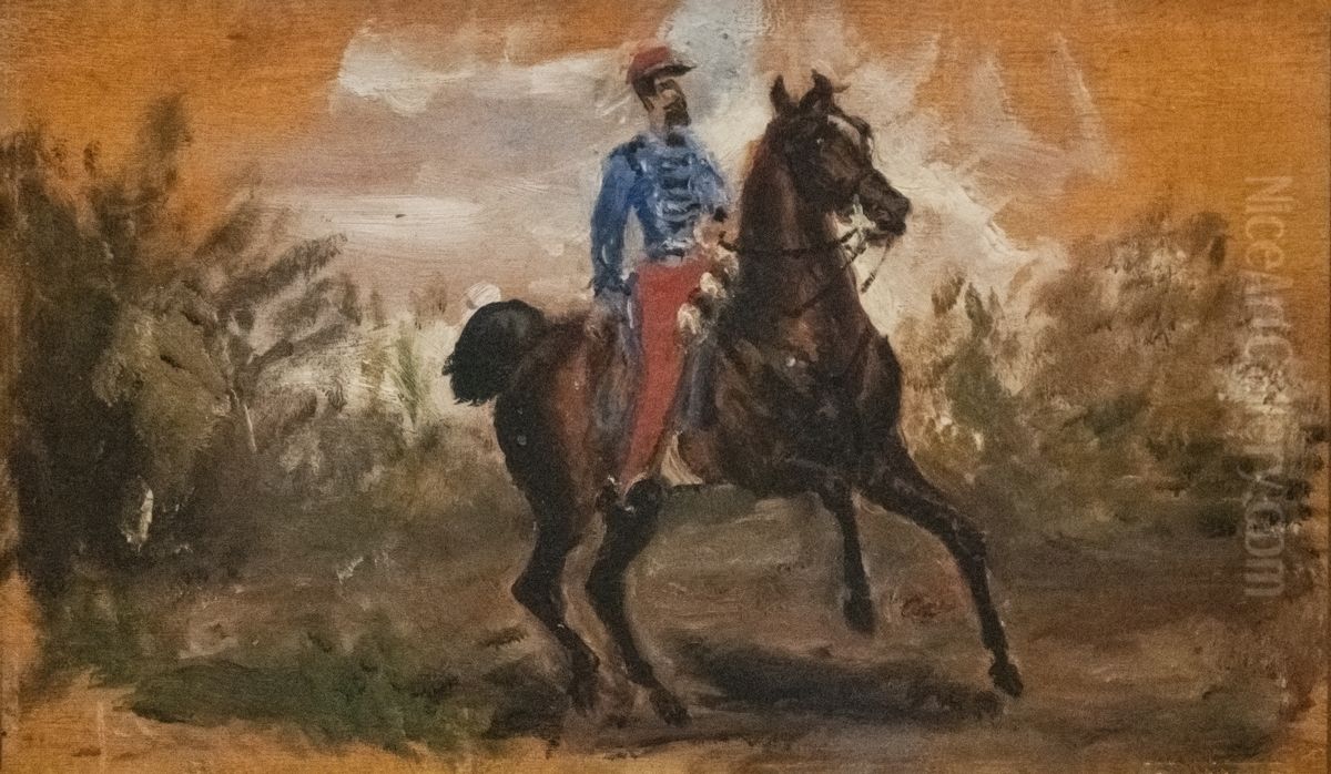 Chasseur a cheval Oil Painting by Henri De Toulouse-Lautrec