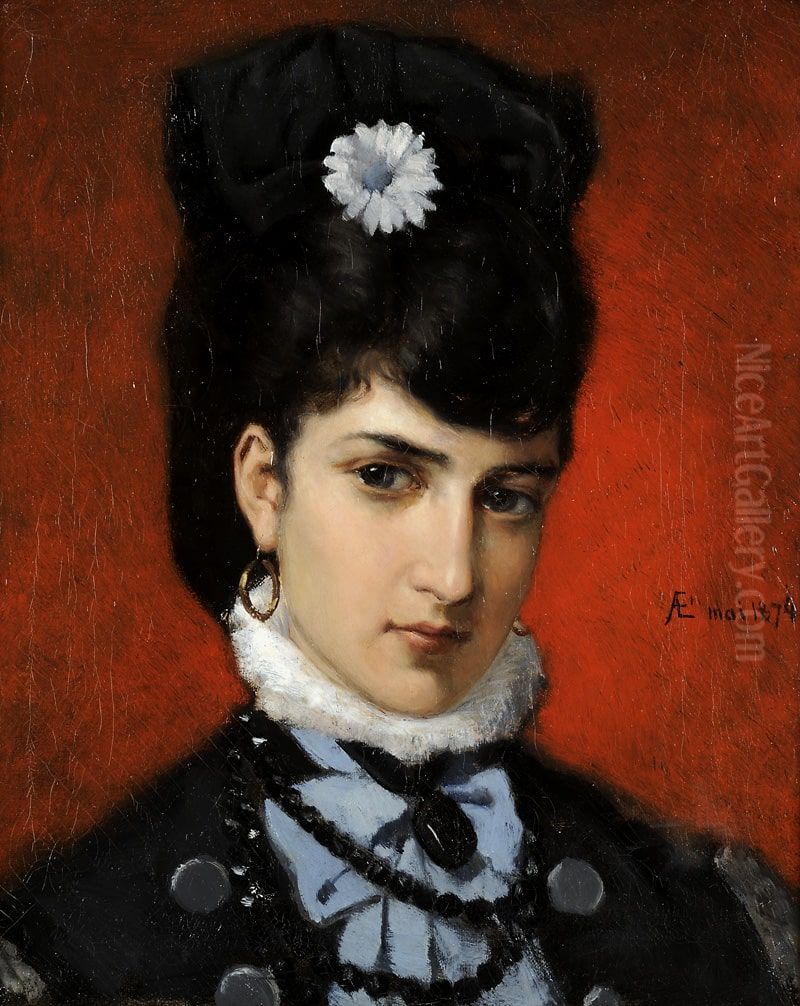 Parisian Beauty Oil Painting by Albert Edelfelt