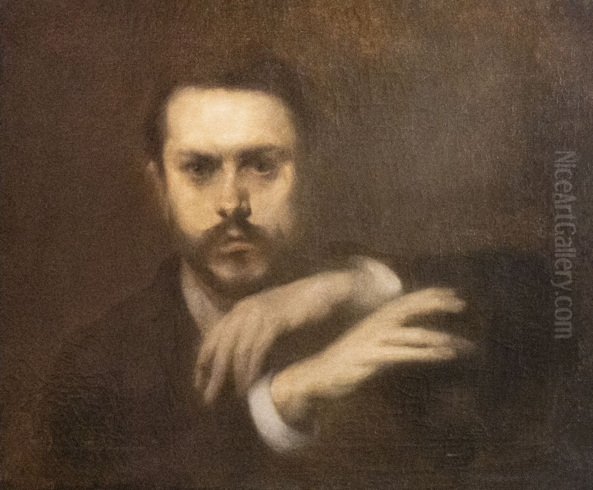 Portrait of Gustave Geffroy Oil Painting by Eugene Carriere