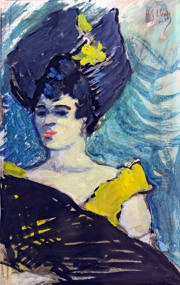 Study for La Cosmopolita, score page. Oil Painting by Henri Gabriel Ibels