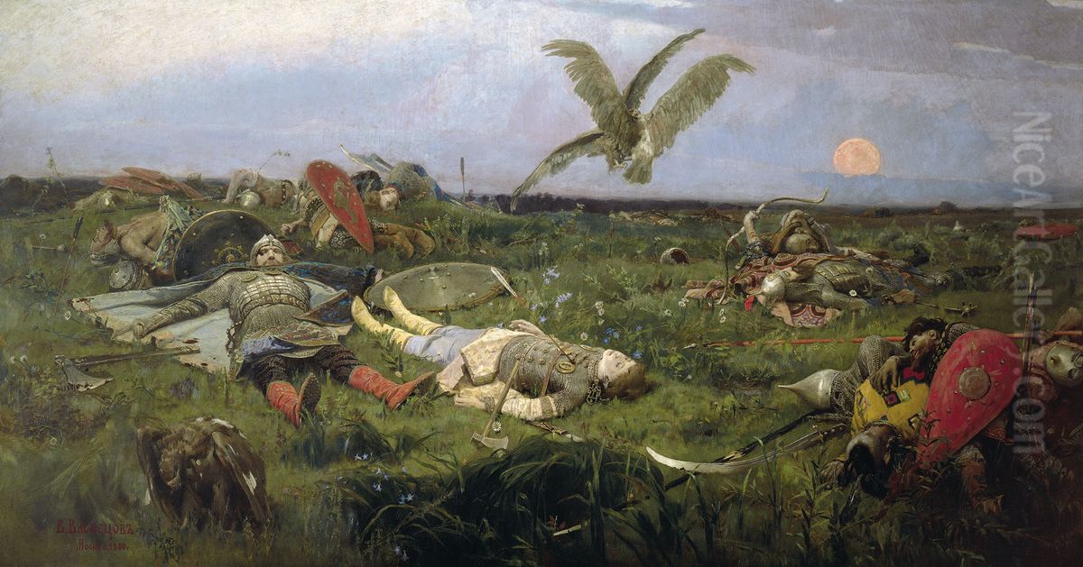 AfterIgor Svyatoslavich's fighting with theCumans Oil Painting by Viktor Vasnetsov