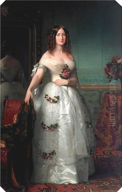 Eugenia de Montijo, condesa de Teba Oil Painting by Federico de Madrazo y Kuntz