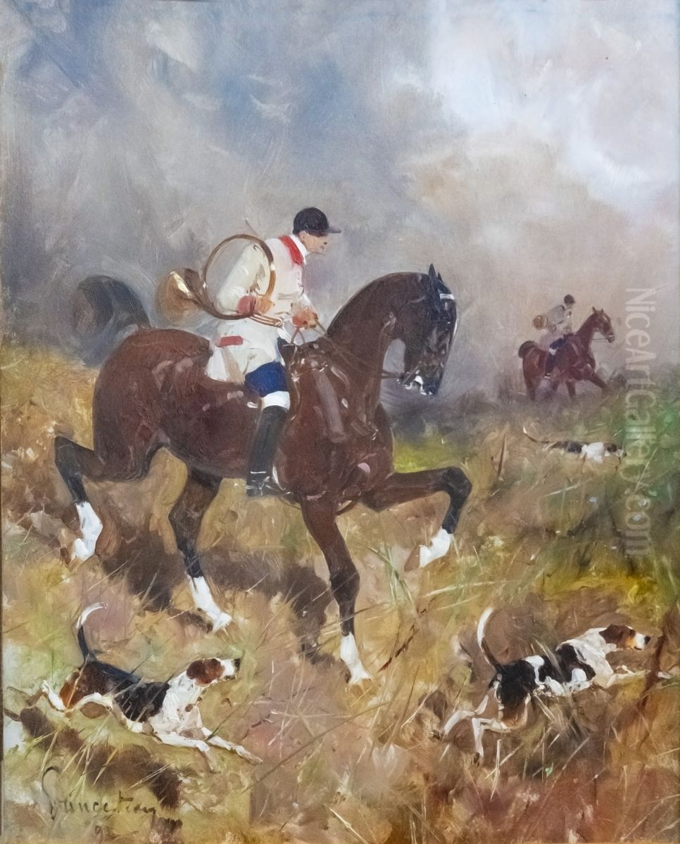 Cavalier de chasse a courre Oil Painting by Rene Pierre Charles Princeteau