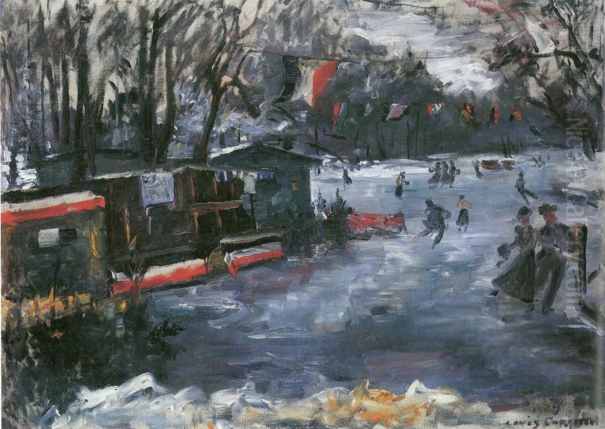 Eisbahn im Berliner Tiergarten Oil Painting by Lovis (Franz Heinrich Louis) Corinth