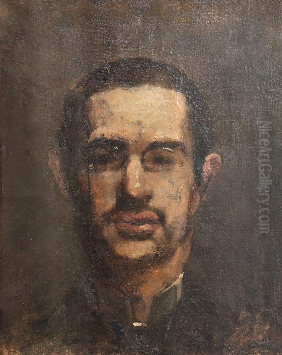 Portrait of Toulouse Lautrec, bare head, full face Oil Painting by Maxime Dethomas