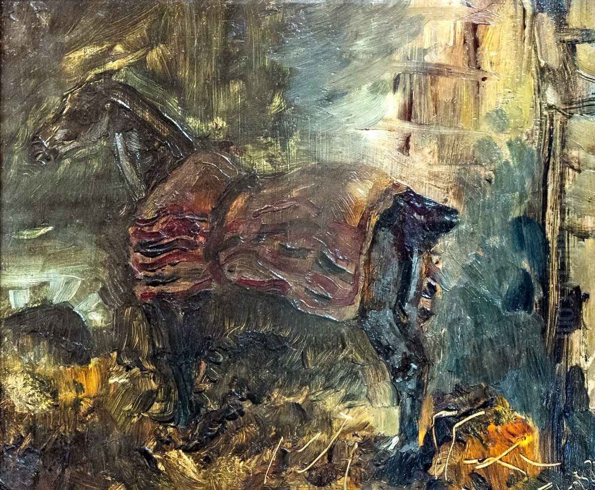 Black horse in the stable Oil Painting by Henri De Toulouse-Lautrec