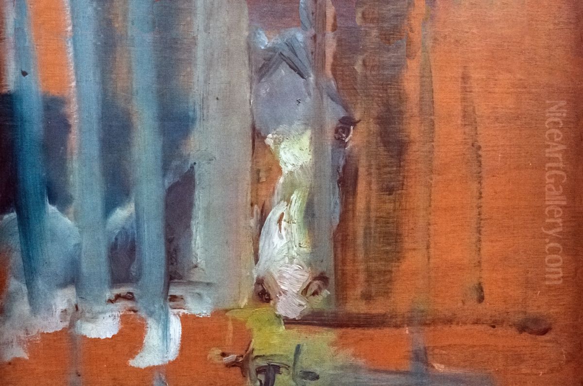 Cheval derriere une porte a claire voie Oil Painting by Henri De Toulouse-Lautrec