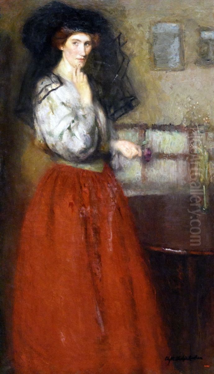 The Black Veil Oil Painting by Edyth Starkie