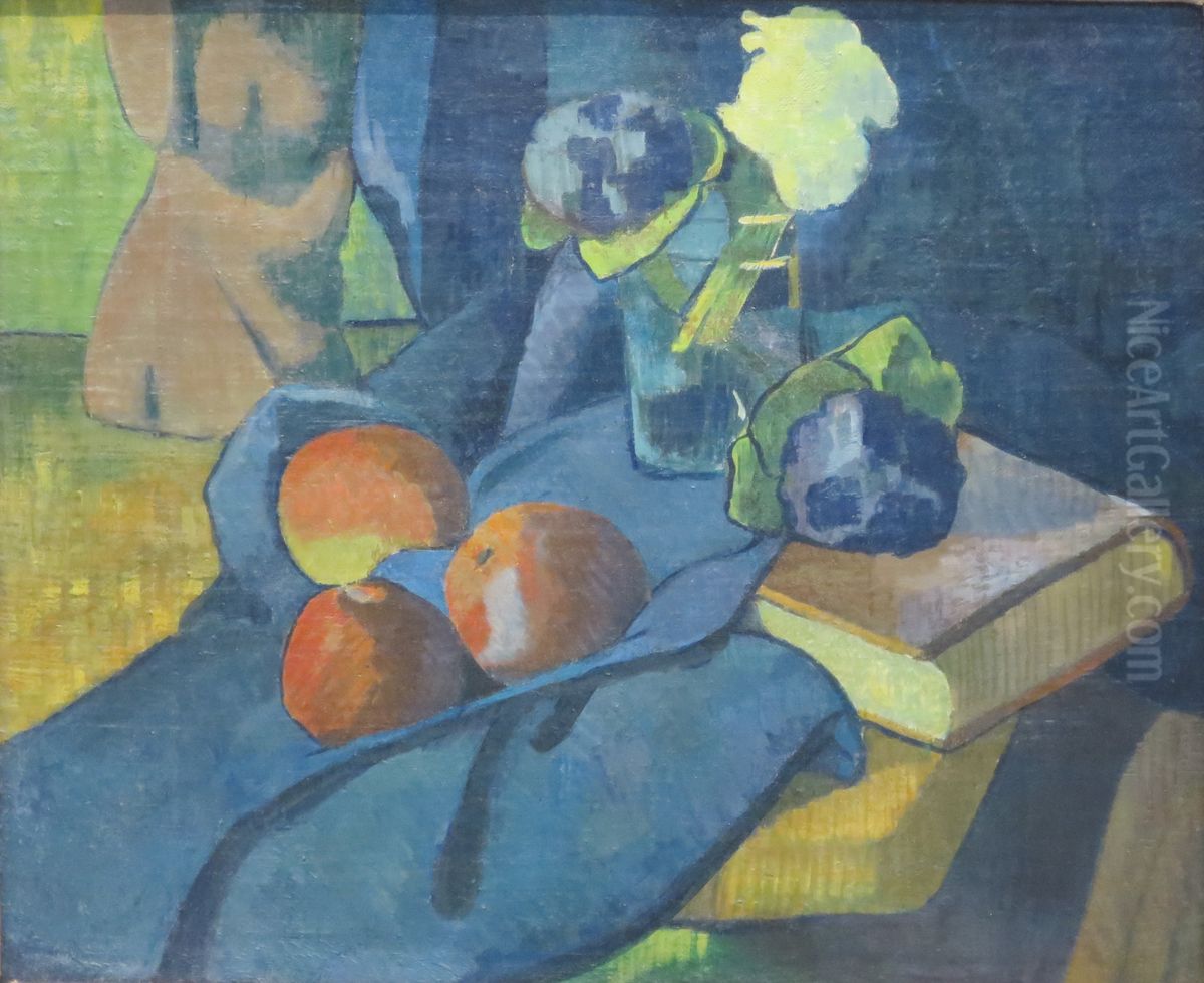 Still Life with Apples and Violets Oil Painting by Paul Serusier