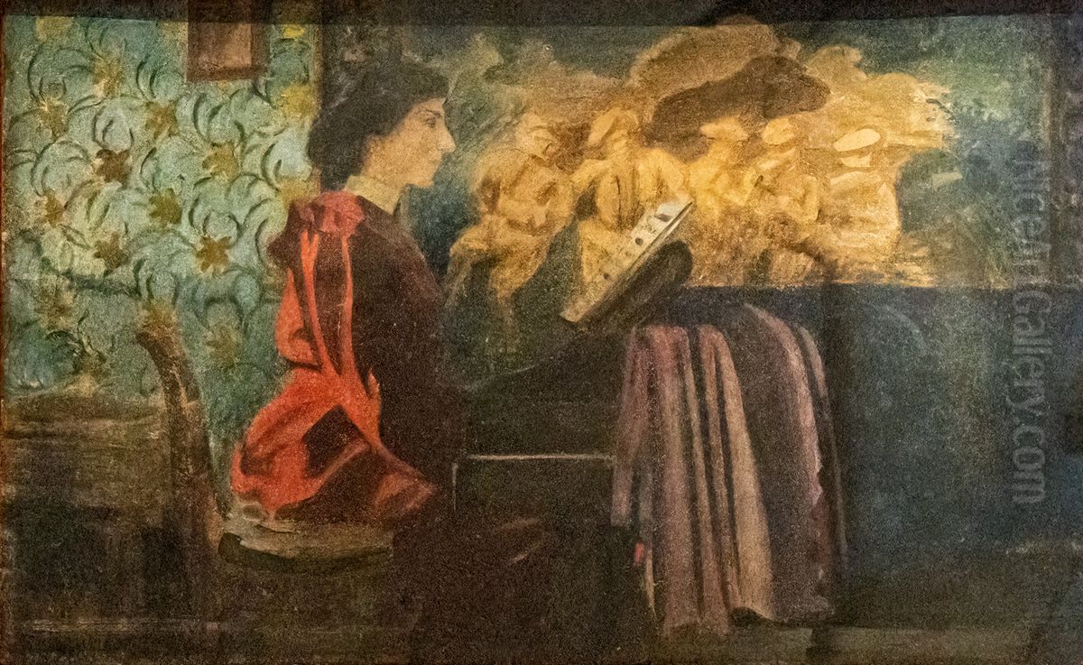 Mrs Vallotton at the piano Oil Painting by Felix Vallotton