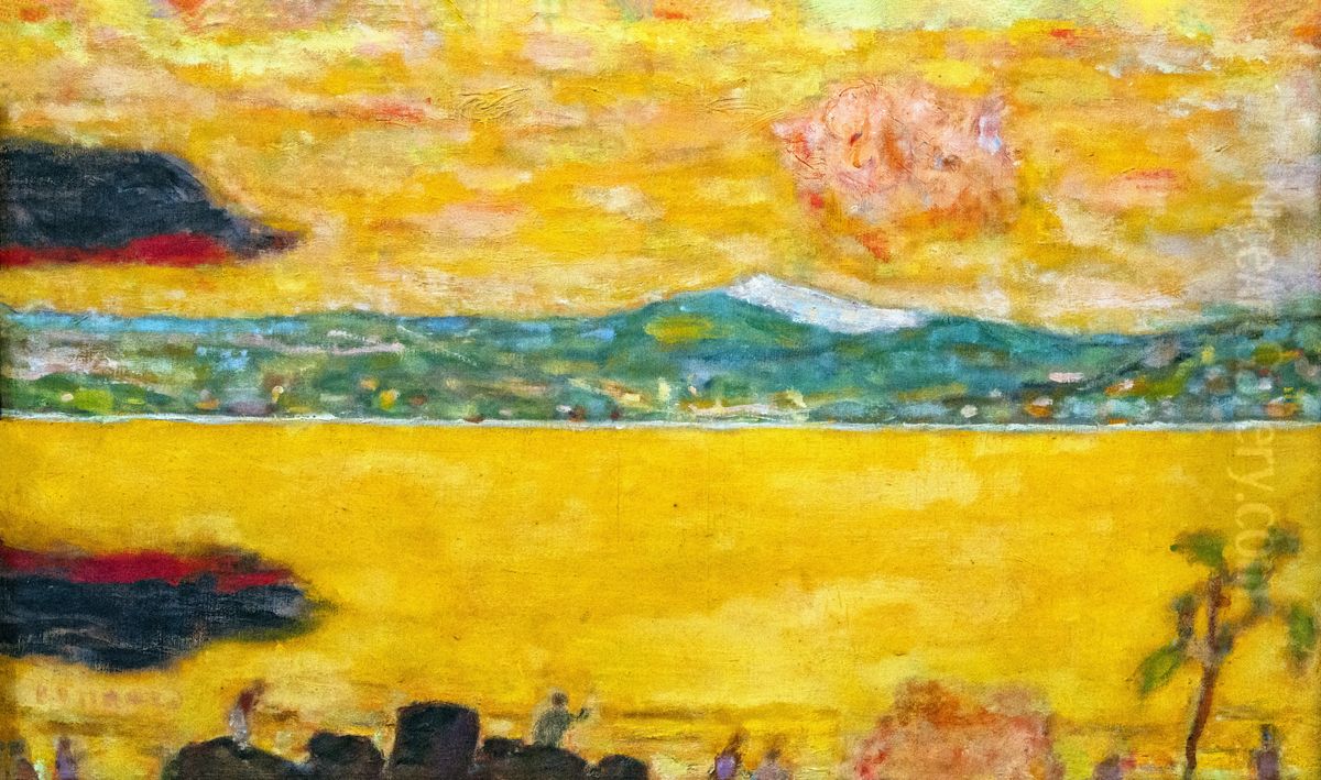 The golf course of Saint-Tropez at sunset Oil Painting by Pierre Bonnard