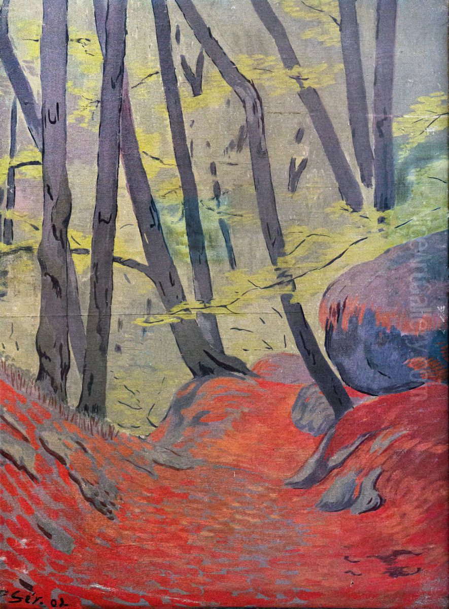 Sous-Bois (Le Huelgoate) Oil Painting by Paul Serusier